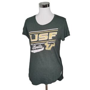 Rivalry Threads 91 USF Bulls t-shirt high low hem distressed graphic logo small